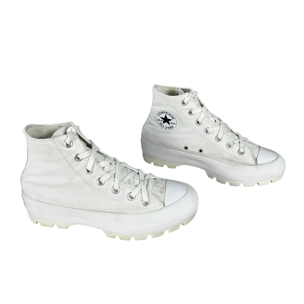 Converse Sneakers Womens 8 Chuck Taylor All Star Lugged Hi Platform White Shoes - Picture 2 of 12